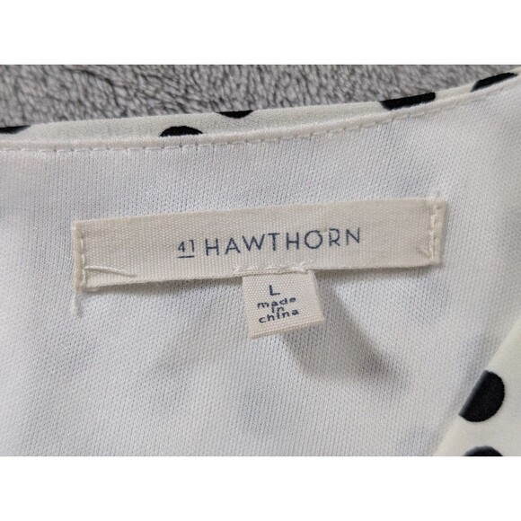 41 Hawthorn Dress Womens L White Black Polka Dot Fit Flare Party Sleeveless - Picture 5 of 12